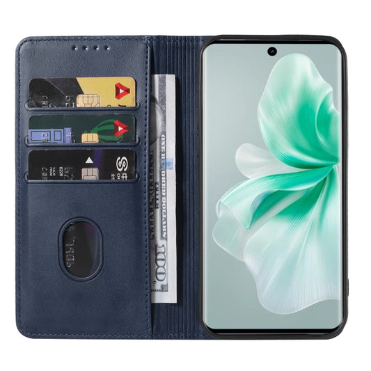 For vivo S18 Magnetic Closure Leather Phone Case(Blue) - vivo Cases by buy2fix | Online Shopping UK | buy2fix
