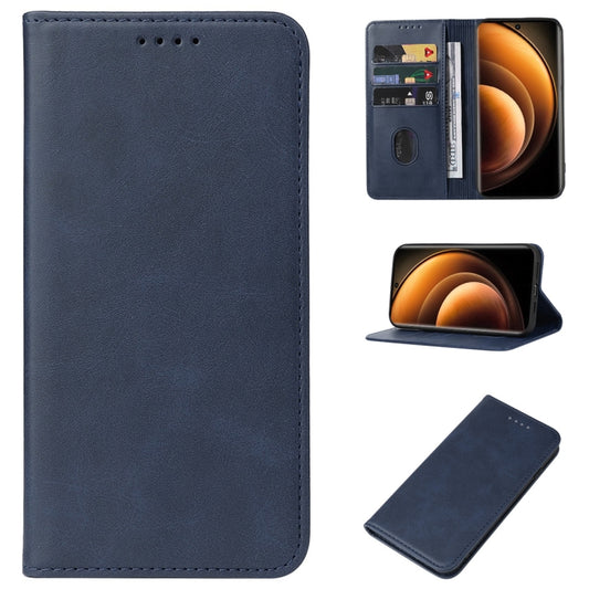 For vivo X100 Magnetic Closure Leather Phone Case(Blue) - vivo Cases by buy2fix | Online Shopping UK | buy2fix