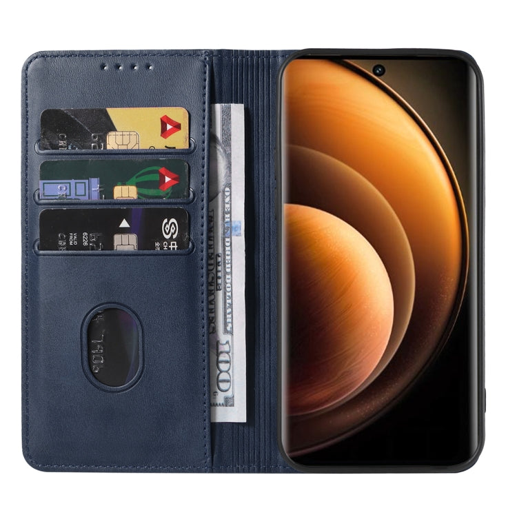 For vivo X100 Magnetic Closure Leather Phone Case(Blue) - vivo Cases by buy2fix | Online Shopping UK | buy2fix