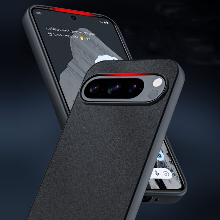 For Google Pixel 9 Pro XL Ultra-thin Plain Skin Leather Phone Case(Black) by buy2fix