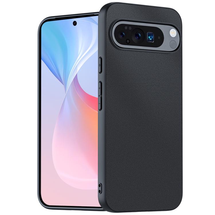 For Google Pixel 10 / 10 Pro Ultra-thin Plain Skin Leather Phone Case(Black) - Google Cases by buy2fix | Online Shopping UK | buy2fix
