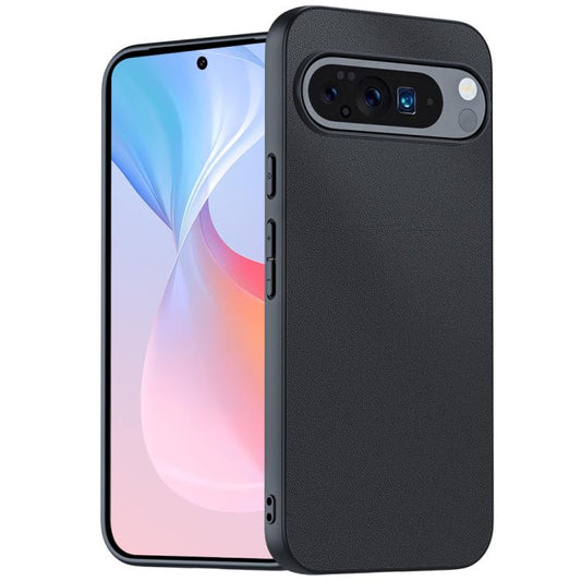 For Google Pixel 10 / 10 Pro Ultra-thin Plain Skin Leather Phone Case(Black) - Google Cases by buy2fix | Online Shopping UK | buy2fix