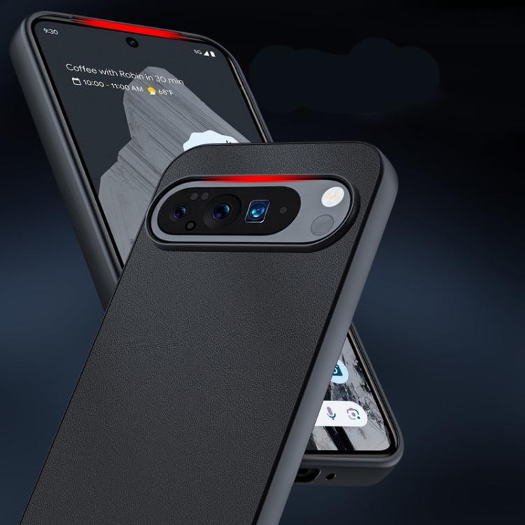 For Google Pixel 10 / 10 Pro Ultra-thin Plain Skin Leather Phone Case(Black) - Google Cases by buy2fix | Online Shopping UK | buy2fix