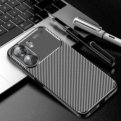 For Xiaomi Redmi 13C Carbon Fiber Texture Shockproof TPU Phone Case(Black) by buy2fix