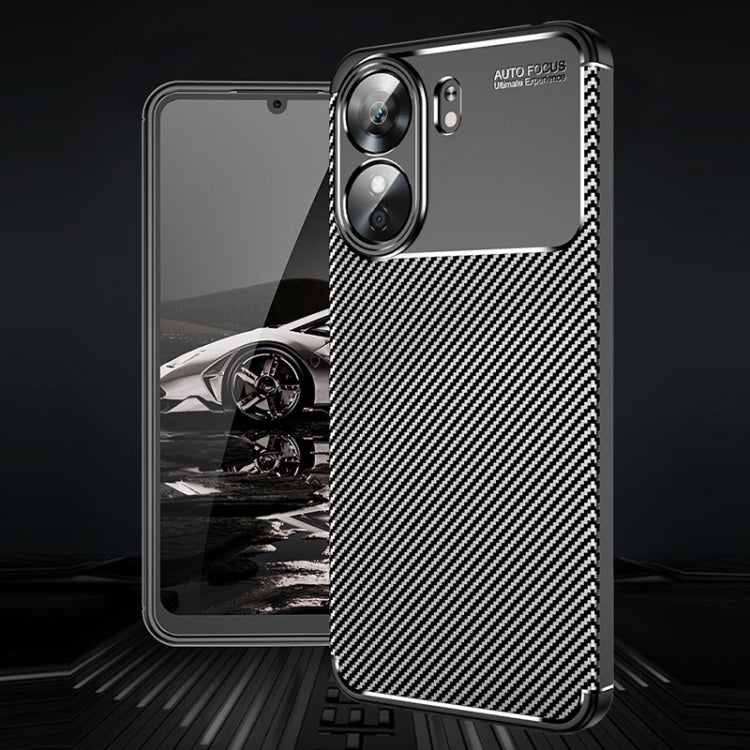 For Xiaomi Redmi 13C Carbon Fiber Texture Shockproof TPU Phone Case(Black) by buy2fix