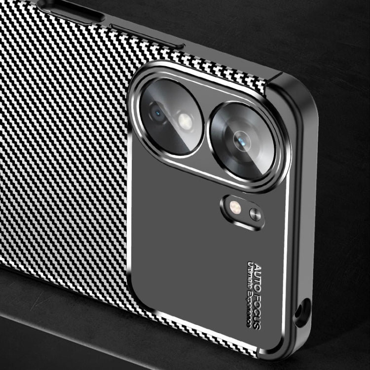 For Xiaomi Redmi 13C Carbon Fiber Texture Shockproof TPU Phone Case(Black) by buy2fix