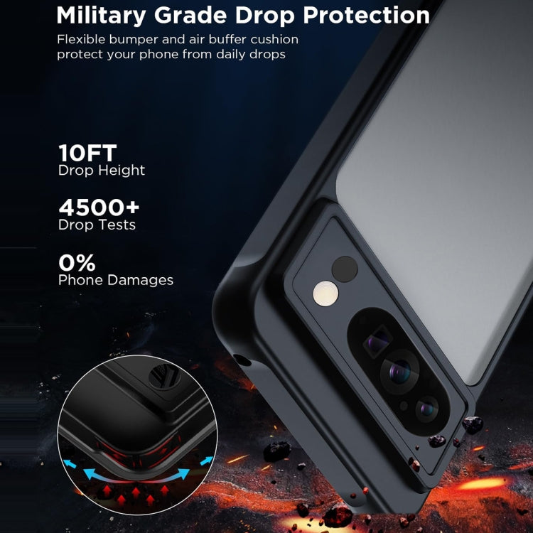For Google Pixel 9 Pro Ultra-thin Translucent PC+TPU Phone Case(Black) - Google Cases by buy2fix | Online Shopping UK | buy2fix