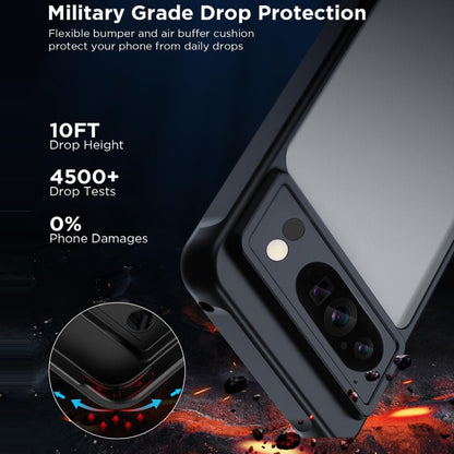 For Google Pixel 9 Pro Ultra-thin Translucent PC+TPU Phone Case(Black) - Google Cases by buy2fix | Online Shopping UK | buy2fix