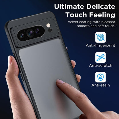 For Google Pixel 9 Pro Ultra-thin Translucent PC+TPU Phone Case(Black) - Google Cases by buy2fix | Online Shopping UK | buy2fix