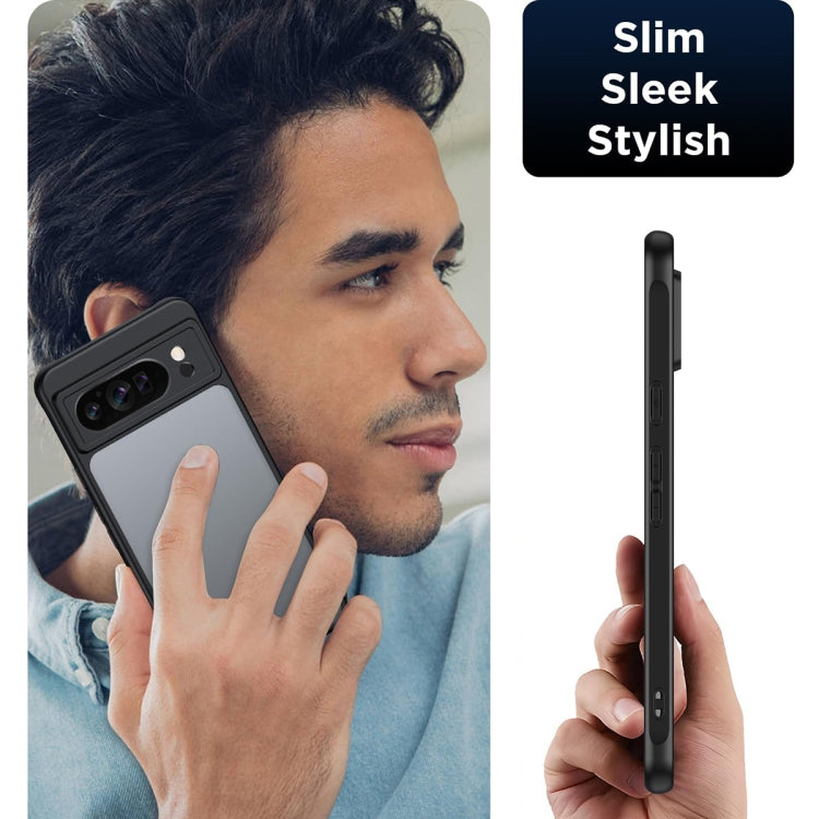 For Google Pixel 9 Pro Ultra-thin Translucent PC+TPU Phone Case(Black) - Google Cases by buy2fix | Online Shopping UK | buy2fix