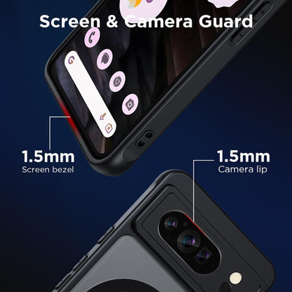 For Google Pixel 9 Pro MagSafe Ultra-thin Translucent PC+TPU Phone Case(Black) - Google Cases by buy2fix | Online Shopping UK | buy2fix