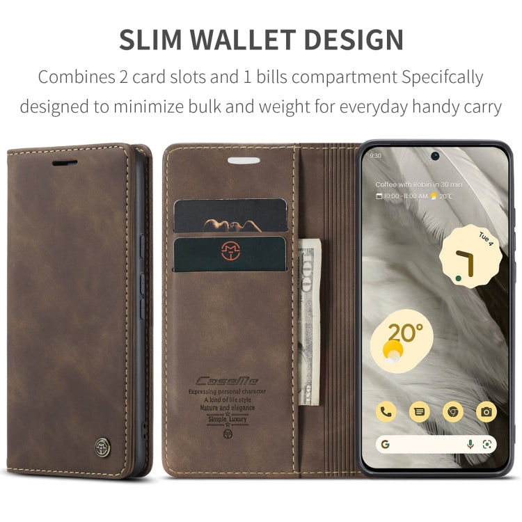For Google Pixel 8 CaseMe 013 Multifunctional Horizontal Flip Leather Phone Case(Coffee) - Google Cases by CaseMe | Online Shopping UK | buy2fix