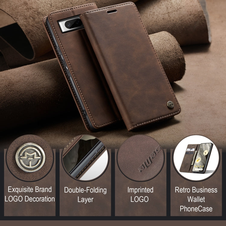 For Google Pixel 8 CaseMe 013 Multifunctional Horizontal Flip Leather Phone Case(Coffee) - Google Cases by CaseMe | Online Shopping UK | buy2fix