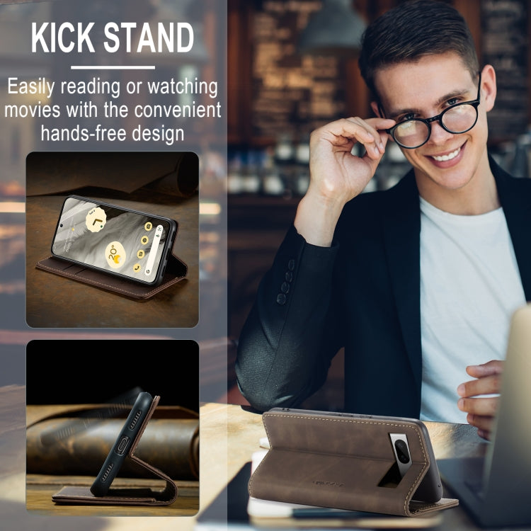 For Google Pixel 8 CaseMe 013 Multifunctional Horizontal Flip Leather Phone Case(Coffee) - Google Cases by CaseMe | Online Shopping UK | buy2fix