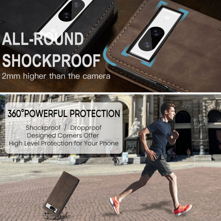 For Google Pixel 8 CaseMe 013 Multifunctional Horizontal Flip Leather Phone Case(Coffee) - Google Cases by CaseMe | Online Shopping UK | buy2fix