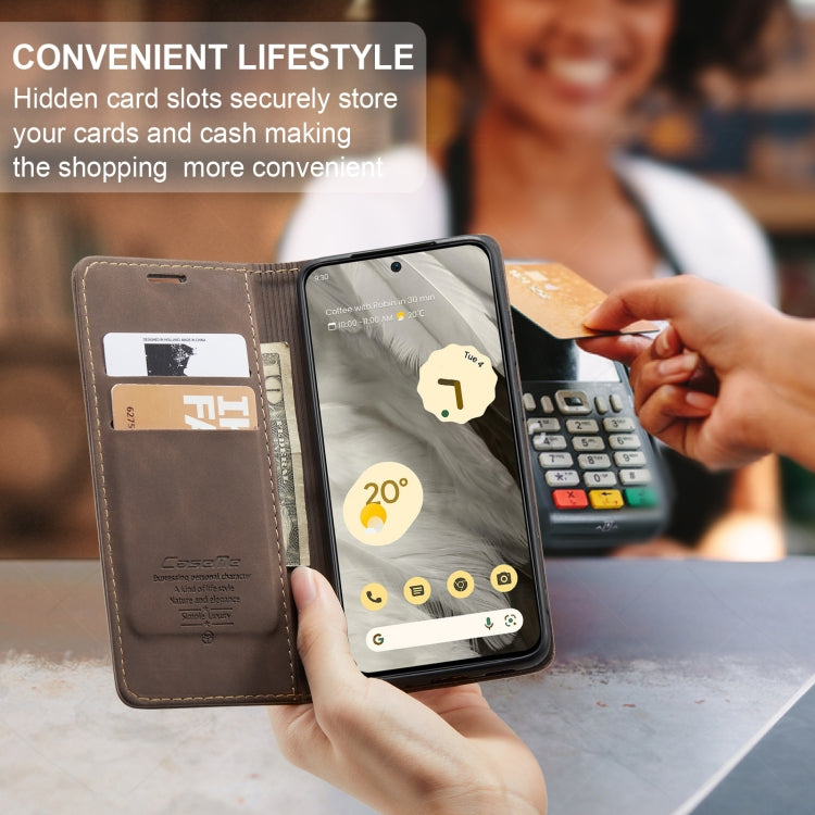 For Google Pixel 8 CaseMe 013 Multifunctional Horizontal Flip Leather Phone Case(Coffee) - Google Cases by CaseMe | Online Shopping UK | buy2fix