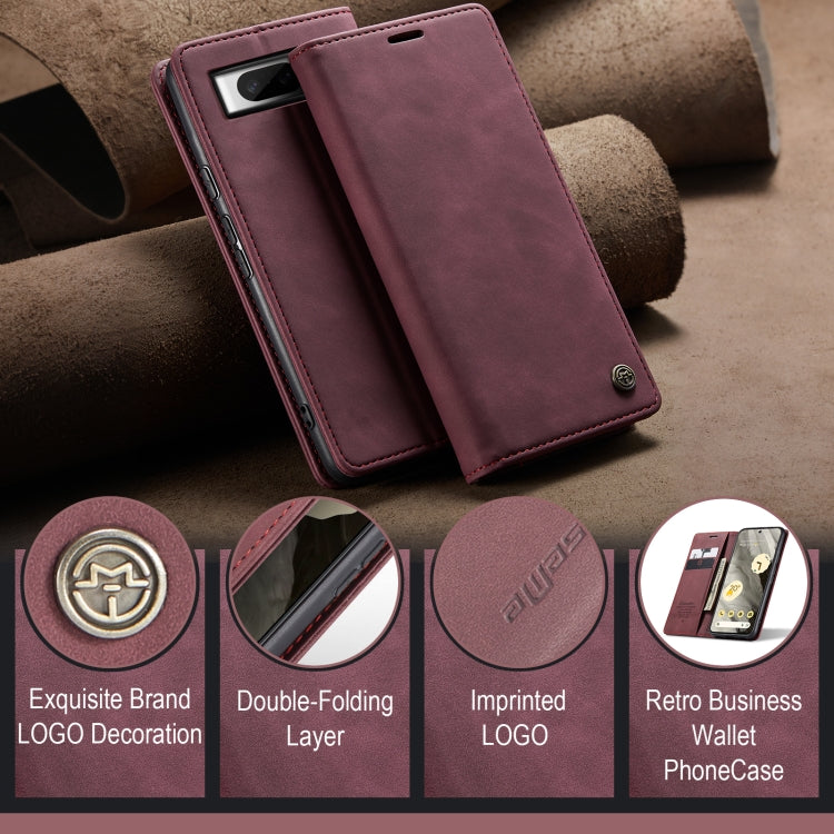 For Google Pixel 8 CaseMe 013 Multifunctional Horizontal Flip Leather Phone Case(Wine Red) - Google Cases by CaseMe | Online Shopping UK | buy2fix