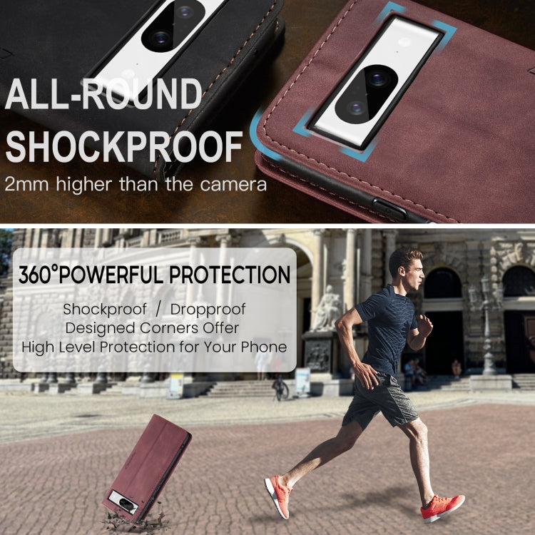 For Google Pixel 8 CaseMe 013 Multifunctional Horizontal Flip Leather Phone Case(Wine Red) - Google Cases by CaseMe | Online Shopping UK | buy2fix