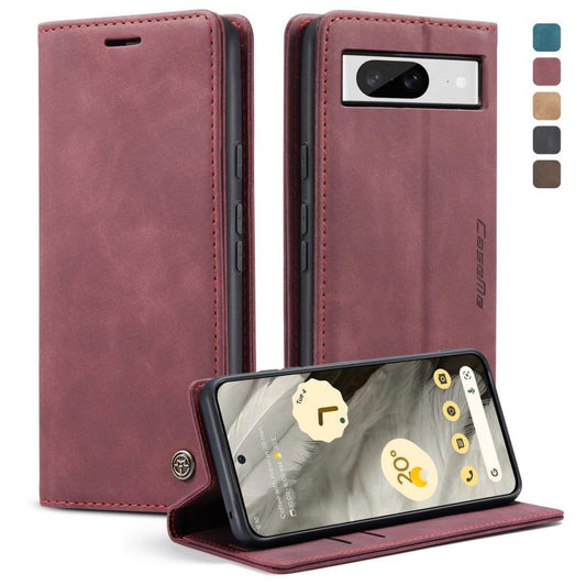 For Google Pixel 8 CaseMe 013 Multifunctional Horizontal Flip Leather Phone Case(Wine Red) - Google Cases by CaseMe | Online Shopping UK | buy2fix
