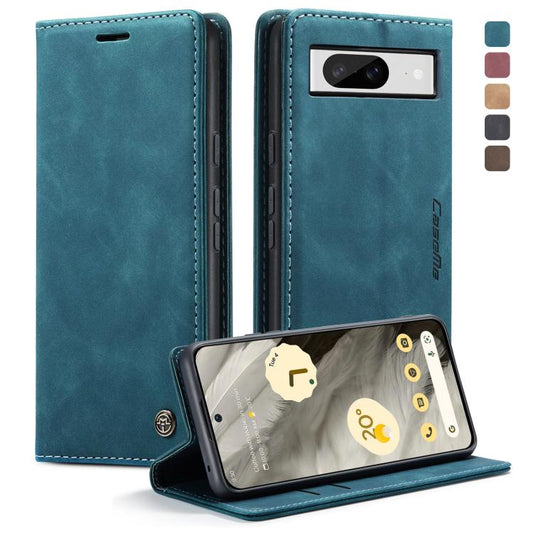 For Google Pixel 8 CaseMe 013 Multifunctional Horizontal Flip Leather Phone Case(Blue) - Google Cases by CaseMe | Online Shopping UK | buy2fix