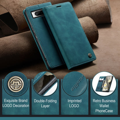 For Google Pixel 8 CaseMe 013 Multifunctional Horizontal Flip Leather Phone Case(Blue) - Google Cases by CaseMe | Online Shopping UK | buy2fix