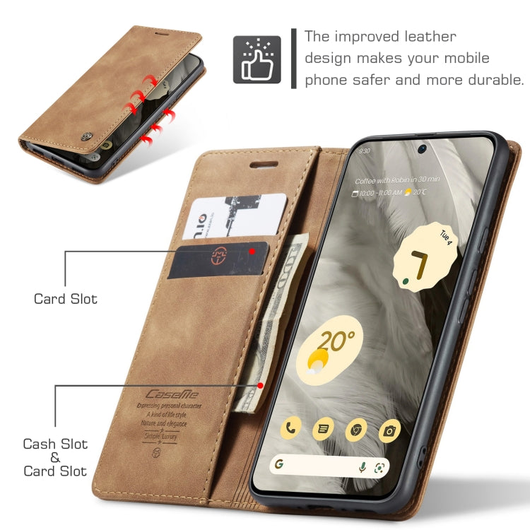 For Google Pixel 8 CaseMe 013 Multifunctional Horizontal Flip Leather Phone Case(Brown) - Google Cases by CaseMe | Online Shopping UK | buy2fix