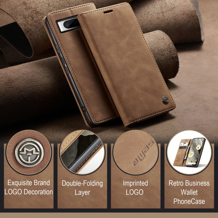 For Google Pixel 8 CaseMe 013 Multifunctional Horizontal Flip Leather Phone Case(Brown) - Google Cases by CaseMe | Online Shopping UK | buy2fix