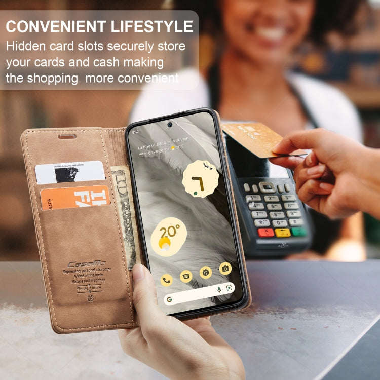 For Google Pixel 8 CaseMe 013 Multifunctional Horizontal Flip Leather Phone Case(Brown) - Google Cases by CaseMe | Online Shopping UK | buy2fix