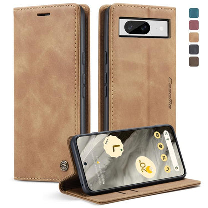 For Google Pixel 8 CaseMe 013 Multifunctional Horizontal Flip Leather Phone Case(Brown) - Google Cases by CaseMe | Online Shopping UK | buy2fix
