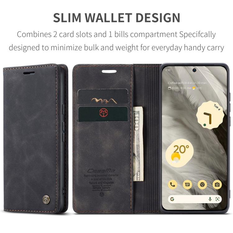 For Google Pixel 8 CaseMe 013 Multifunctional Horizontal Flip Leather Phone Case(Black) - Google Cases by CaseMe | Online Shopping UK | buy2fix
