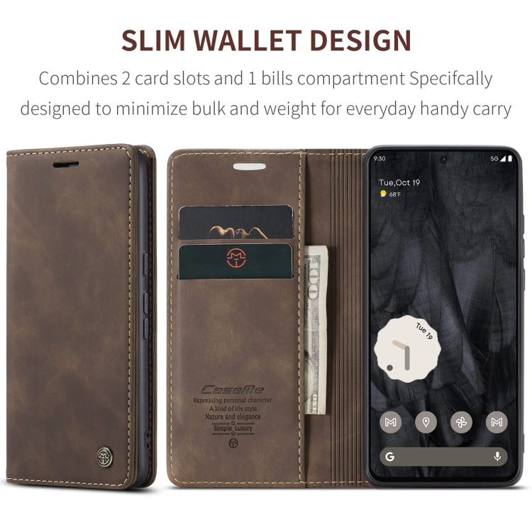 For Google Pixel 8 Pro CaseMe 013 Multifunctional Horizontal Flip Leather Phone Case(Coffee) - Google Cases by CaseMe | Online Shopping UK | buy2fix