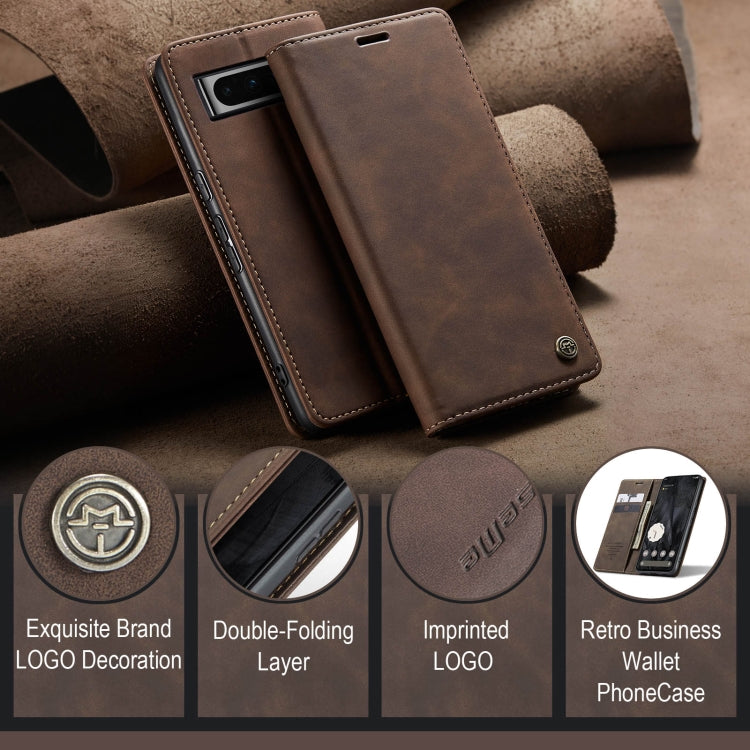 For Google Pixel 8 Pro CaseMe 013 Multifunctional Horizontal Flip Leather Phone Case(Coffee) - Google Cases by CaseMe | Online Shopping UK | buy2fix