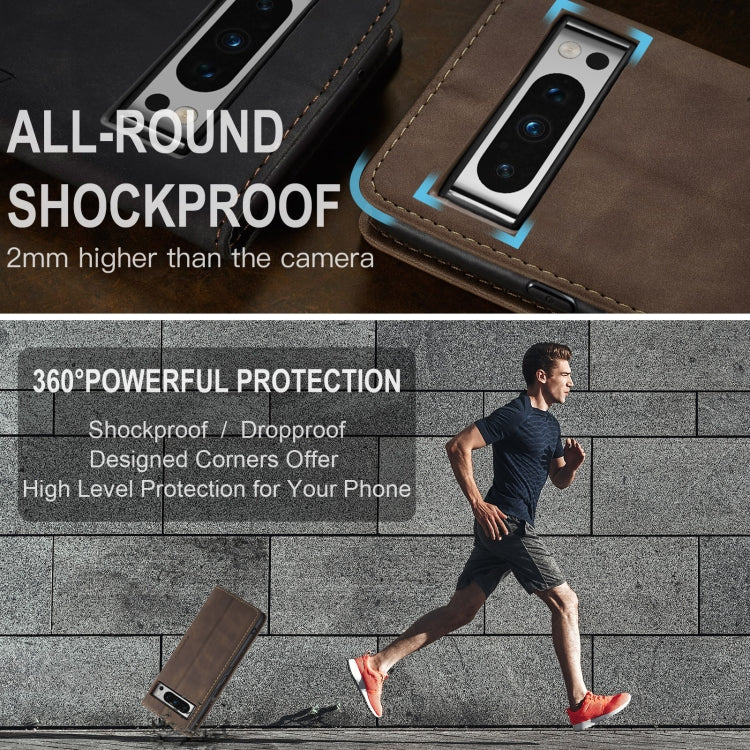 For Google Pixel 8 Pro CaseMe 013 Multifunctional Horizontal Flip Leather Phone Case(Coffee) - Google Cases by CaseMe | Online Shopping UK | buy2fix