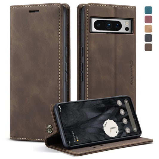 For Google Pixel 8 Pro CaseMe 013 Multifunctional Horizontal Flip Leather Phone Case(Coffee) - Google Cases by CaseMe | Online Shopping UK | buy2fix