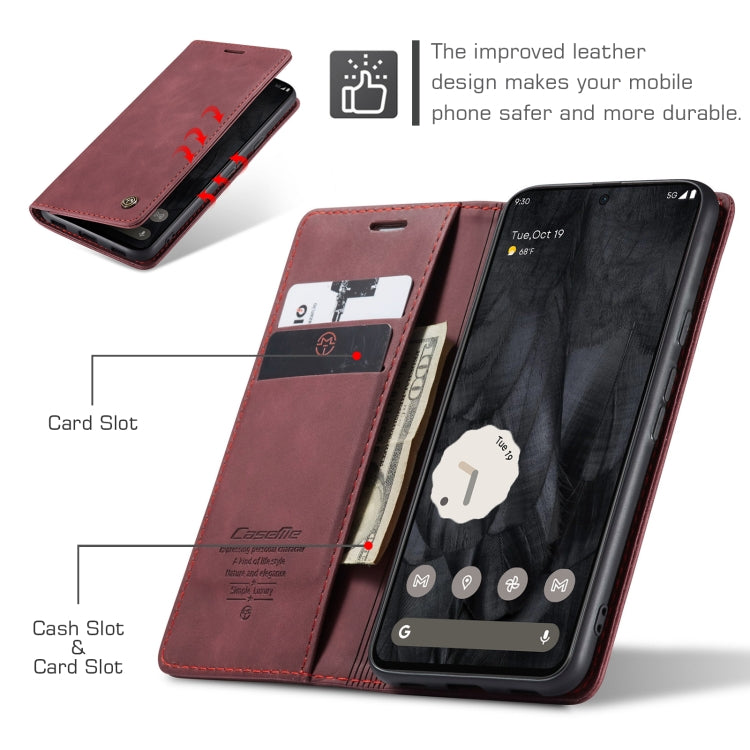 For Google Pixel 8 Pro CaseMe 013 Multifunctional Horizontal Flip Leather Phone Case(Wine Red) - Google Cases by CaseMe | Online Shopping UK | buy2fix