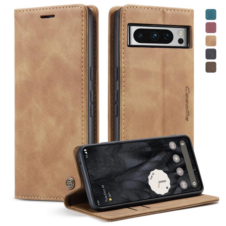 For Google Pixel 8 Pro CaseMe 013 Multifunctional Horizontal Flip Leather Phone Case(Brown) - Google Cases by CaseMe | Online Shopping UK | buy2fix