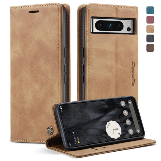 For Google Pixel 8 Pro CaseMe 013 Multifunctional Horizontal Flip Leather Phone Case(Brown) - Google Cases by CaseMe | Online Shopping UK | buy2fix