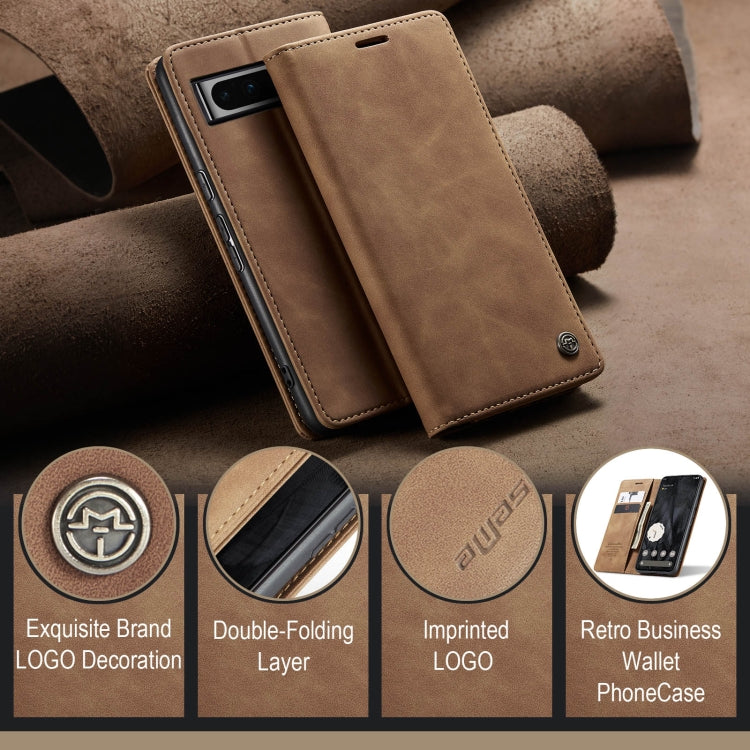 For Google Pixel 8 Pro CaseMe 013 Multifunctional Horizontal Flip Leather Phone Case(Brown) - Google Cases by CaseMe | Online Shopping UK | buy2fix