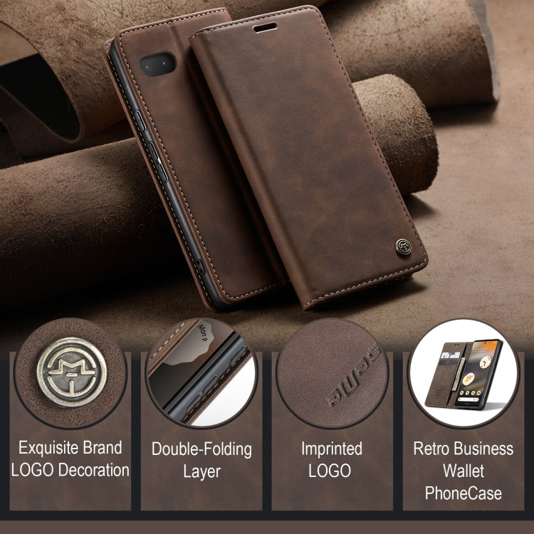 For Google Pixel 6A CaseMe 013 Multifunctional Horizontal Flip Leather Phone Case(Coffee) - Google Cases by CaseMe | Online Shopping UK | buy2fix