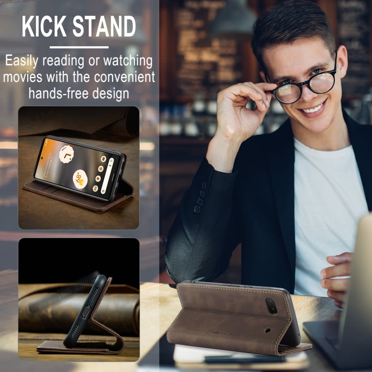 For Google Pixel 6A CaseMe 013 Multifunctional Horizontal Flip Leather Phone Case(Coffee) - Google Cases by CaseMe | Online Shopping UK | buy2fix