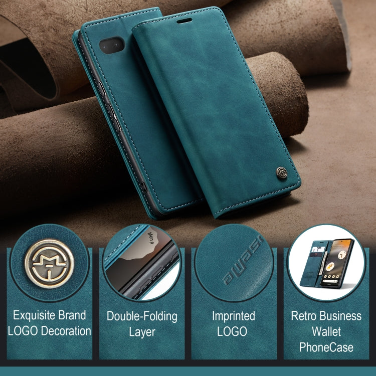 For Google Pixel 6A CaseMe 013 Multifunctional Horizontal Flip Leather Phone Case(Blue) - Google Cases by CaseMe | Online Shopping UK | buy2fix