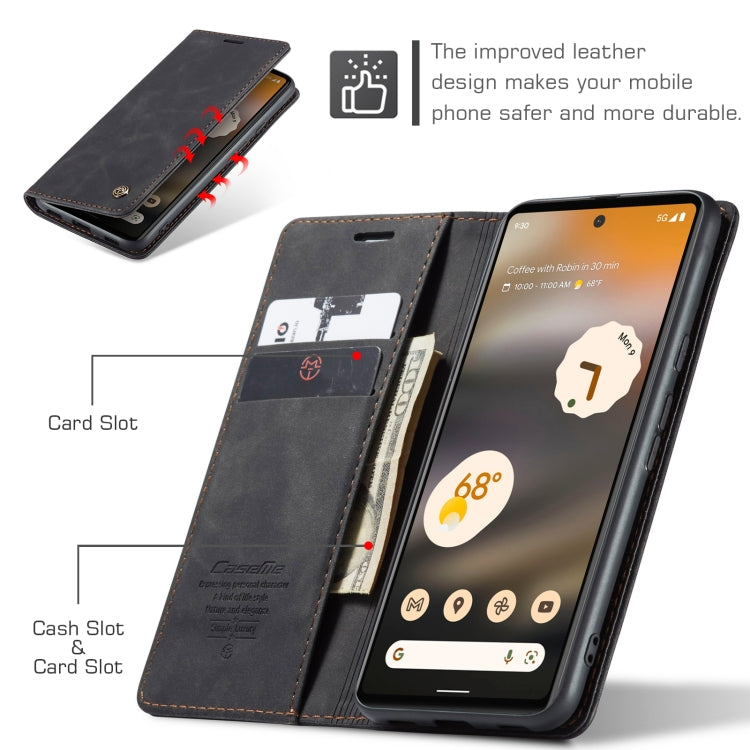 For Google Pixel 6A CaseMe 013 Multifunctional Horizontal Flip Leather Phone Case(Black) - Google Cases by CaseMe | Online Shopping UK | buy2fix