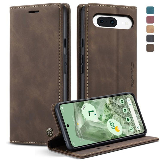 For Google Pixel 8A CaseMe 013 Multifunctional Horizontal Flip Leather Phone Case(Coffee)