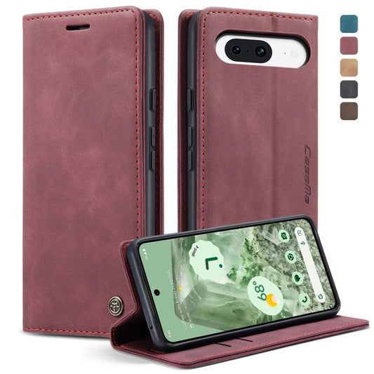 For Google Pixel 8A CaseMe 013 Multifunctional Horizontal Flip Leather Phone Case(Wine Red) - Google Cases by CaseMe | Online Shopping UK | buy2fix