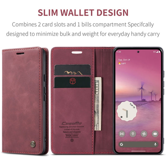 For Google Pixel 10 Pro XL / 9 Pro XL CaseMe 013 Multifunctional Horizontal Flip Leather Phone Case(Wine Red) - Google Cases by CaseMe | Online Shopping UK | buy2fix