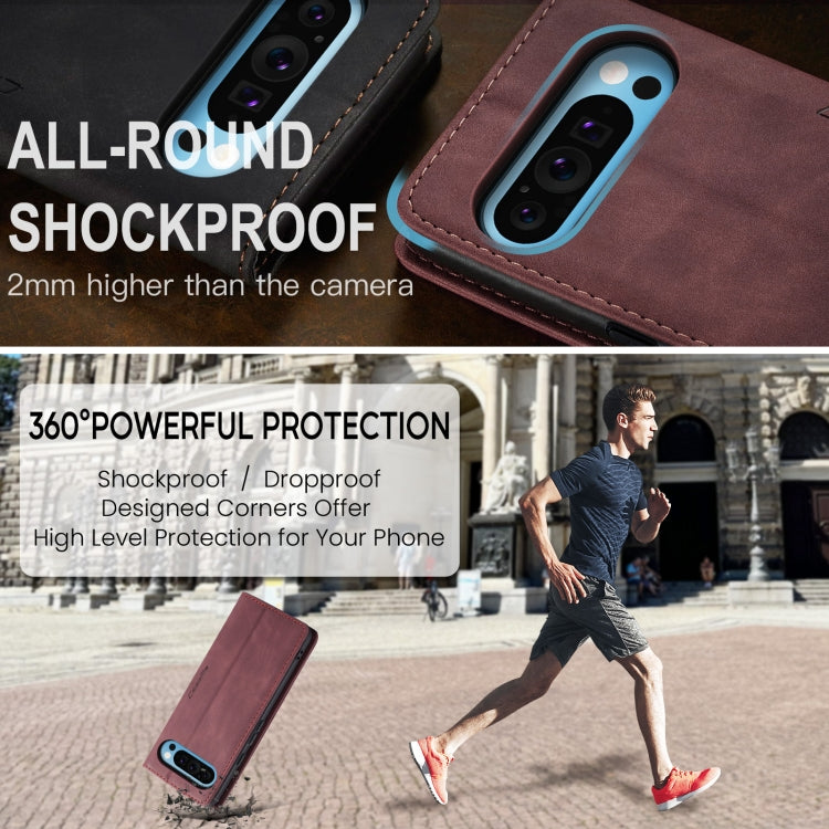 For Google Pixel 10 Pro XL / 9 Pro XL CaseMe 013 Multifunctional Horizontal Flip Leather Phone Case(Wine Red) - Google Cases by CaseMe | Online Shopping UK | buy2fix