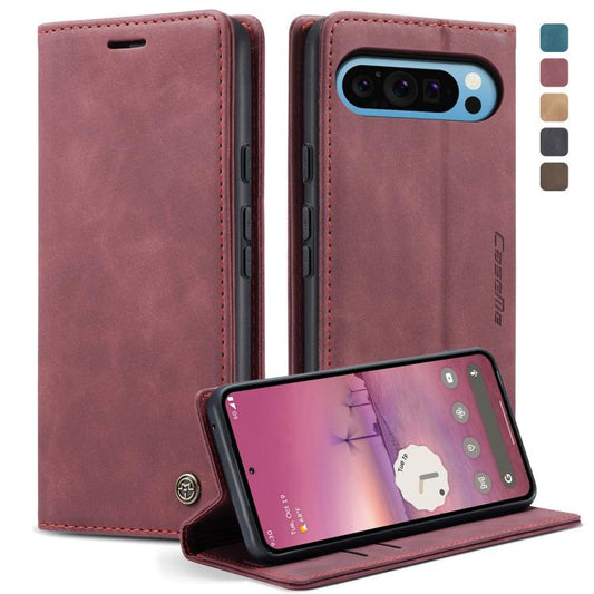 For Google Pixel 10 Pro XL / 9 Pro XL CaseMe 013 Multifunctional Horizontal Flip Leather Phone Case(Wine Red) - Google Cases by CaseMe | Online Shopping UK | buy2fix