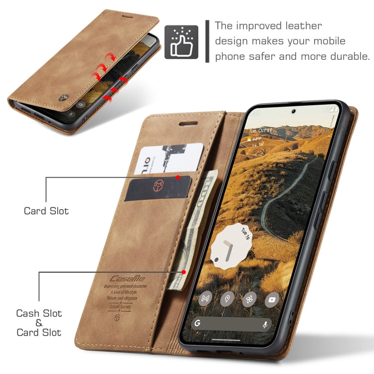For Google Pixel 10 Pro XL / 9 Pro XL CaseMe 013 Multifunctional Horizontal Flip Leather Phone Case(Brown) - Google Cases by CaseMe | Online Shopping UK | buy2fix