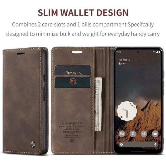 For Google Pixel 10 / 10 Pro / 9 CaseMe 013 Multifunctional Horizontal Flip Leather Phone Case(Coffee) - Google Cases by CaseMe | Online Shopping UK | buy2fix