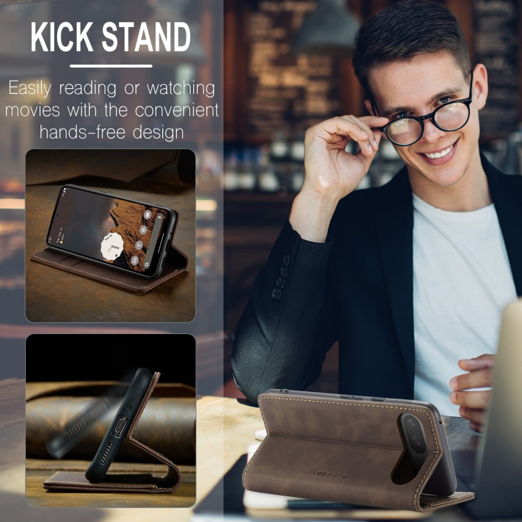 For Google Pixel 10 / 10 Pro / 9 CaseMe 013 Multifunctional Horizontal Flip Leather Phone Case(Coffee) by CaseMe